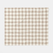 Boho Gingham Patroon Geruit Neutraal Fleece Deken (Voorkant (Horizontaal))