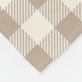 Boho Gingham Patroon Geruit Neutraal Fleece Deken (Hoek)