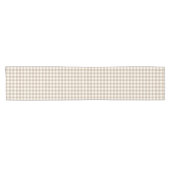 Boho Gingham Patroon Geruit Neutraal Korte Tafelloper (Horizontaal)