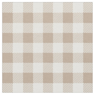 Boho Gingham Patroon Geruit Neutraal Stof
