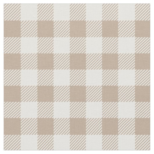 Boho Gingham Patroon Geruit Neutraal Stof (Close Up)
