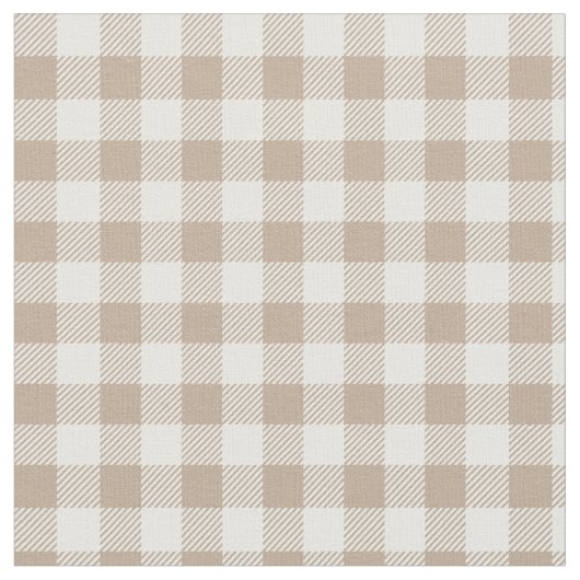 Boho Gingham Patroon Geruit Neutraal Stof (Close Up)