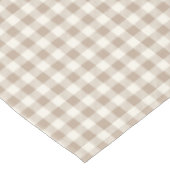 Boho Gingham Patroon Geruit Neutraal Tafelkleed (Gekanteld)