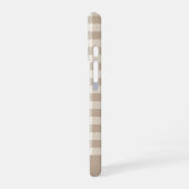 Boho Gingham Patroon Geruit Neutrale Naam iPhone 16 Hoesje (Linkerkant)