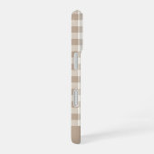 Boho Gingham Patroon Geruit Neutrale Naam iPhone 16 Hoesje (Rechterkant)