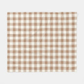 Boho Gingham Patroon Geruit Tannenkleurig Bruin Fleece Deken (Voorkant (Horizontaal))