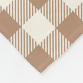 Boho Gingham Patroon Geruit Tannenkleurig Bruin Fleece Deken (Hoek)