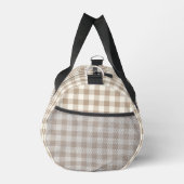 Boho Gingham Pattern Plaid Check Neutral Monogram Plunjezak (Rechts)