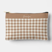 Boho Gingham Pattern Plaid Checkered Brown Name Etui (Voorkant)