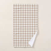 Boho Gingham Pattern Plaid Checkered Neutral Bad Handdoek (Handdoek)