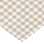 Boho Gingham Pattern Plaid Checkered Neutral Korte Tafelloper (Hoek)