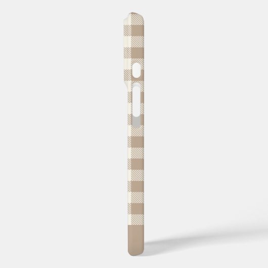 Boho Gingham Pattern Plaid Checkered Neutral Name Case-Mate iPhone Case (Achterkant / Links)