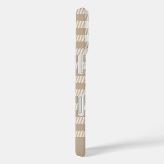 Boho Gingham Pattern Plaid Checkered Neutral Name Case-Mate iPhone Case (Achterkant / Rechts)