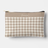 Boho Gingham Pattern Plaid Checkered Neutral Name Etui (Voorkant)