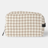 Boho Gingham Pattern Plaid Checkered Neutral Name Toilettasje (Achterkant)