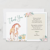 Boho Giraffe Baby shower bedankt voor je gedicht Kaart (Voorkant)