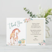 Boho Giraffe Baby shower bedankt voor je gedicht Kaart (Staand voorkant)