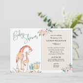 Boho Giraffe Baby shower genderneutraal uitnodigen Kaart (Staand voorkant)