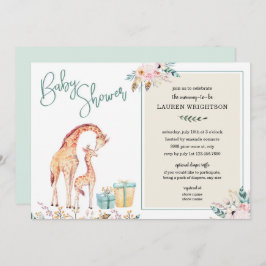 Boho Giraffe Baby shower genderneutraal uitnodigen Kaart