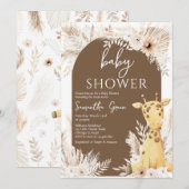 Boho Giraffe Baby shower Kaart (Voorkant / Achterkant)