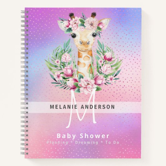 Boho GIRAFFE Baby Shower Planner Notitieboek Journ (Voorkant)