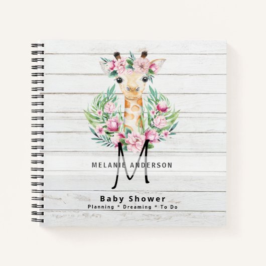 Boho GIRAFFE Baby shower Planner Notitieboek Journ (Voorkant)