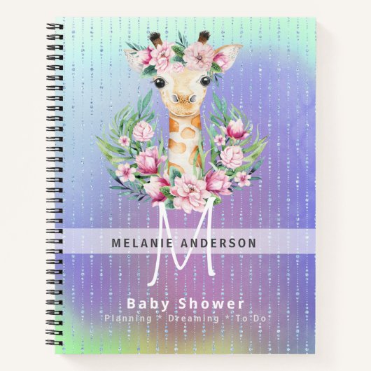 Boho GIRAFFE Baby Shower Planner Notitieboek Journ (Voorkant)