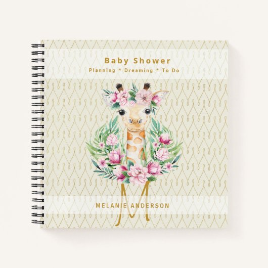 Boho GIRAFFE Baby shower Planner Notitieboek Journ (Voorkant)