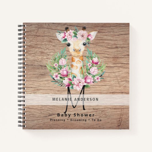 Boho GIRAFFE Baby Shower Planner Notitieboek Journ (Voorkant)