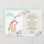 Boho Giraffe Baby Sprinkle-neutraal geslacht Kaart (Voorkant / Achterkant)