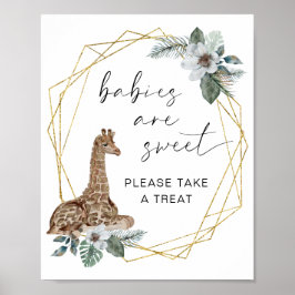 Boho Giraffe baby's zijn lekker gebarsten Poster