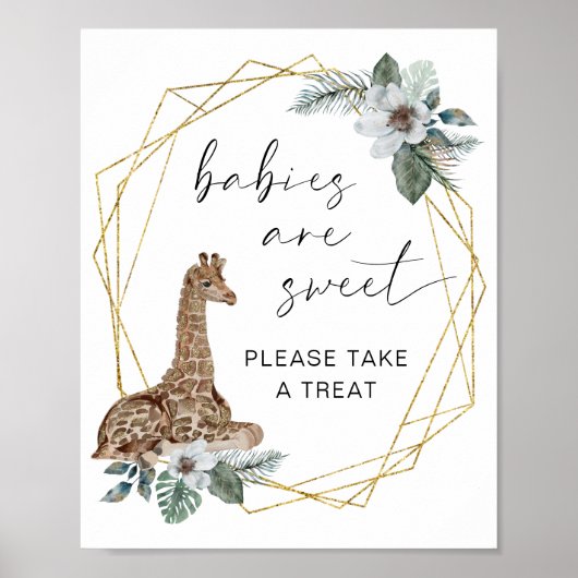 Boho Giraffe baby's zijn lekker gebarsten Poster (Voorkant)