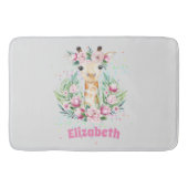 Boho Giraffe Bloemen Naam Meisjes, Tiener Cadeaus Badmat (Voorkant)