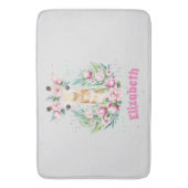 Boho Giraffe Bloemen Naam Meisjes, Tiener Cadeaus Badmat (Voorkant Verticaal)