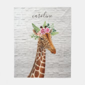 Boho Giraffe Bricks Fleece Blanket Deken (Voorkant)
