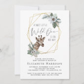 Boho Giraffe Floral Waterverf Baby shower Kaart (Voorkant)