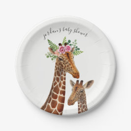 Boho Giraffe Mama + Baby shower Papieren Bordje