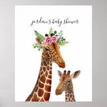 Boho Giraffe Mama + Baby shower Poster