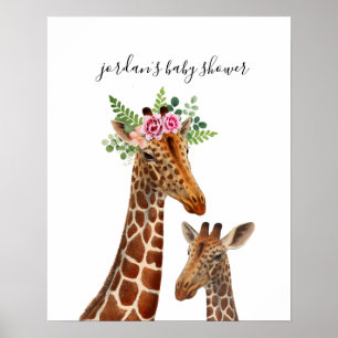 Boho Giraffe Mama + Baby shower Poster