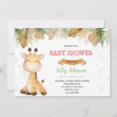 Boho giraffe partijuitnodiging kaart (Voorkant)