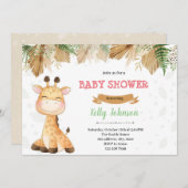 Boho giraffe partijuitnodiging kaart (Voorkant / Achterkant)