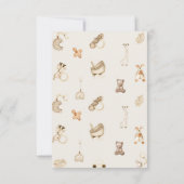 Boho Giraffe & Speelgoed Genderneutraal Baby showe Bedankkaart (Achterkant)