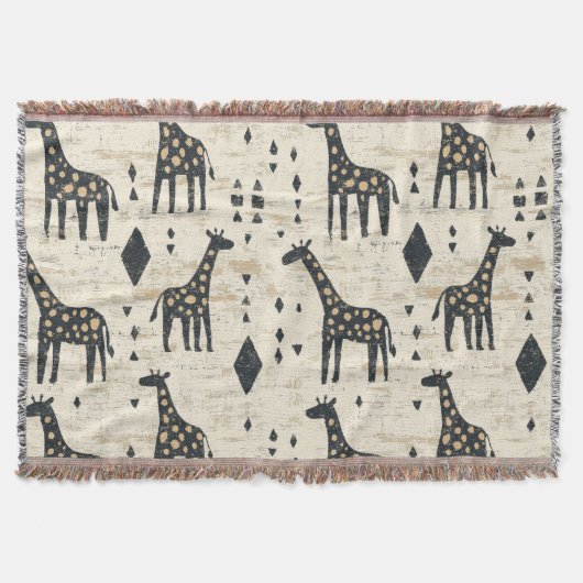 Boho-giraffe-stammespatroon Deken (Voorkant)