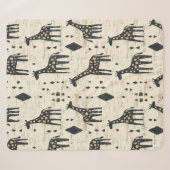 Boho-giraffe-stammespatroon Sherpa Deken (Voorkant (horizontaal))