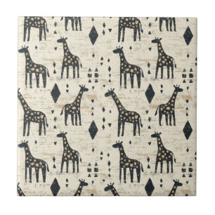 Boho-giraffe-stammespatroon Tegeltje