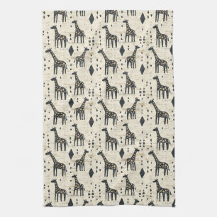 Boho-giraffe-stamppatroon Theedoek