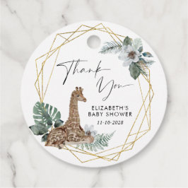 Boho Giraffe Waterverf Baby shower Dank u wel Bedankjes Labels