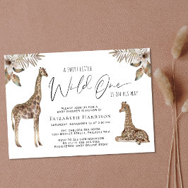 Boho Giraffe Waterverf Baby shower Kaart
