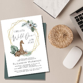 Boho Giraffe Waterverf Baby shower Kaart