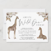 Boho Giraffe Waterverf Baby shower Kaart (Voorkant)